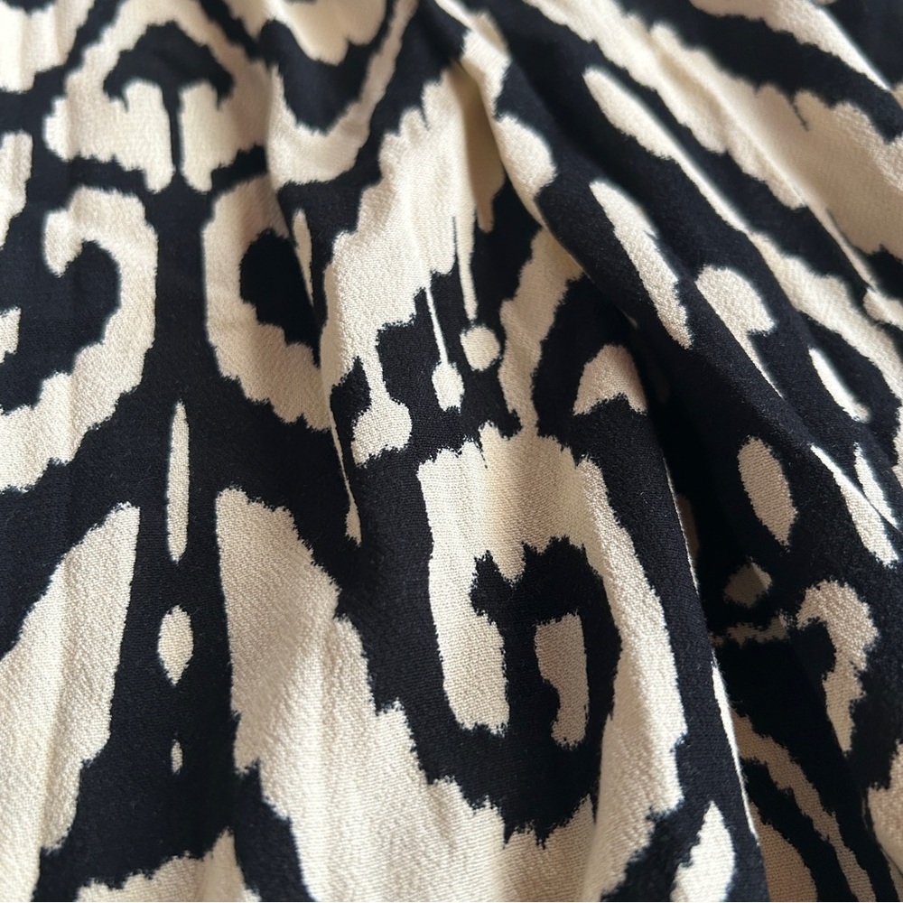 Free People Boho Funky Wide Leg Flowy Black and Cream Flare Pants, Women’s S - Picture 7 of 10